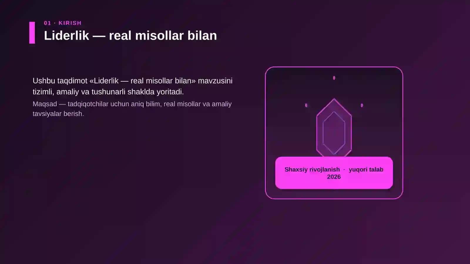 Liderlik — real misollar bilan 3