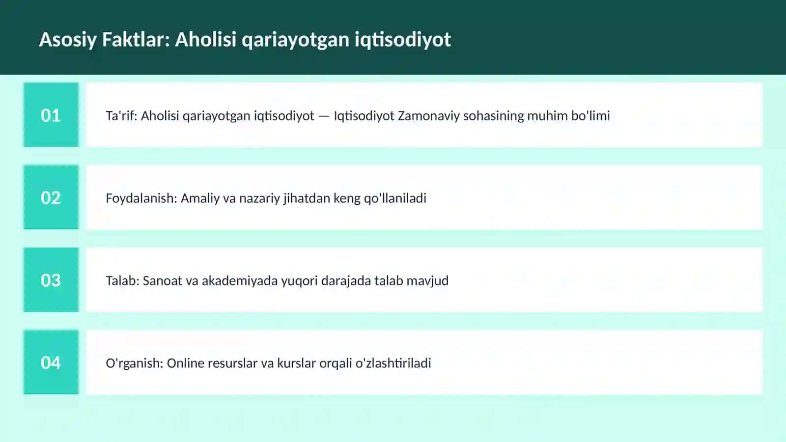 Aholisi qariayotgan iqtisodiyot 3