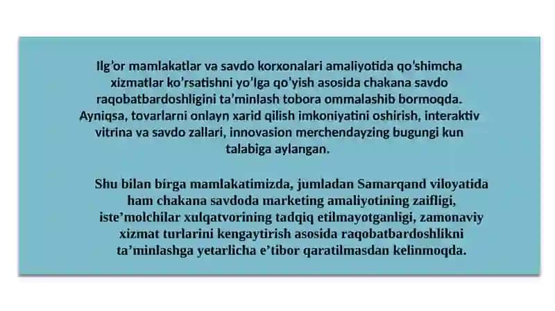 Xaridorlar uchun qo'shimcha xizmatlar 3