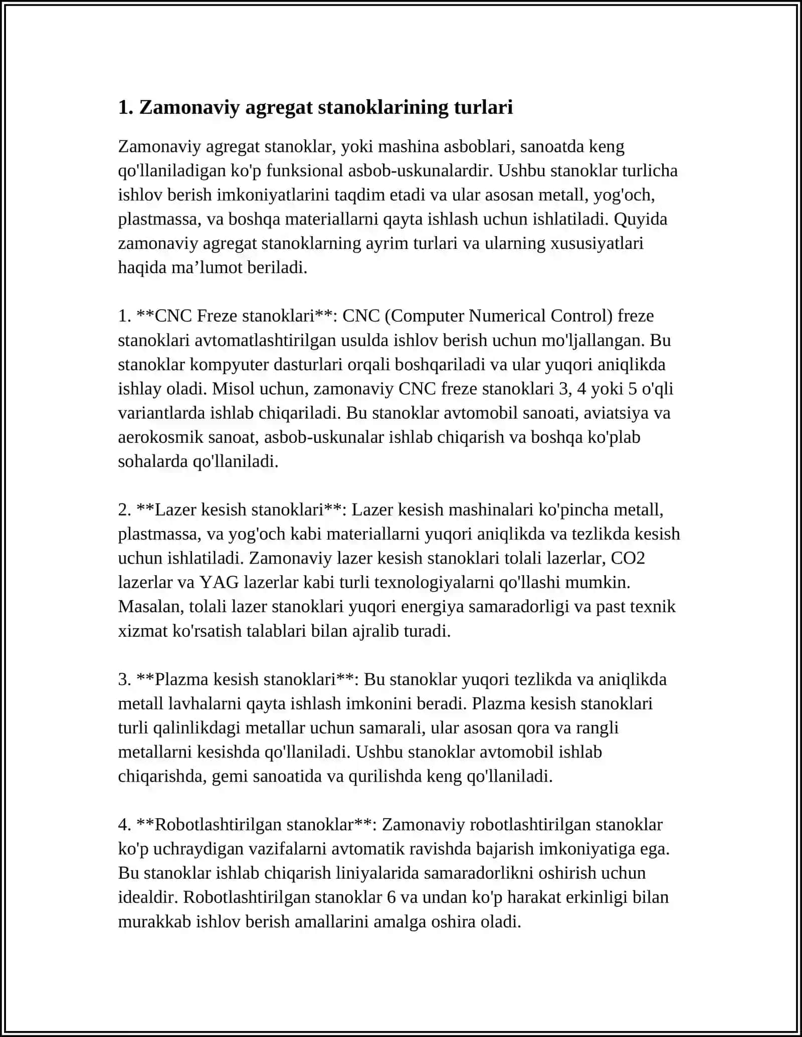 ZAMONAVIY AGRIGAT STANOKLARI XAQIDA 3