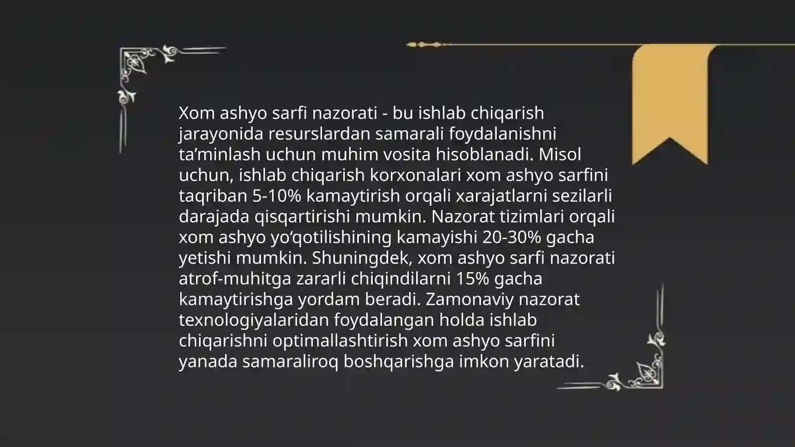 Xom ashyo talofatini hisoblash 3