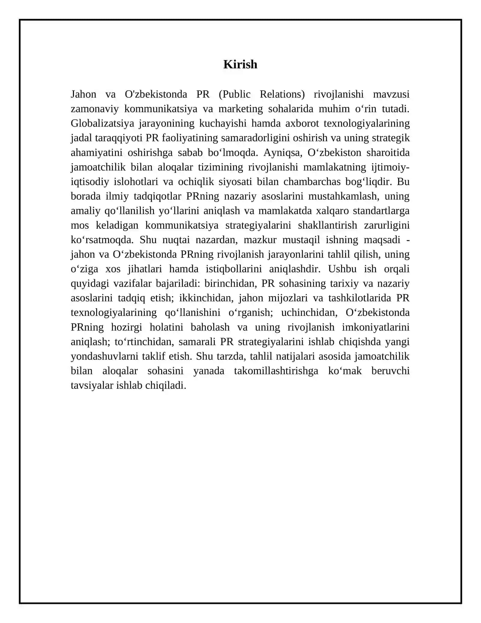 Jahon va O’zbekistonda PR rivojlanishi 3