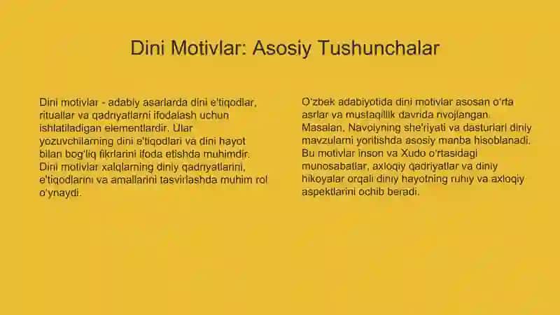 Dini Motivlar: Asosiy Tushunchalar 3