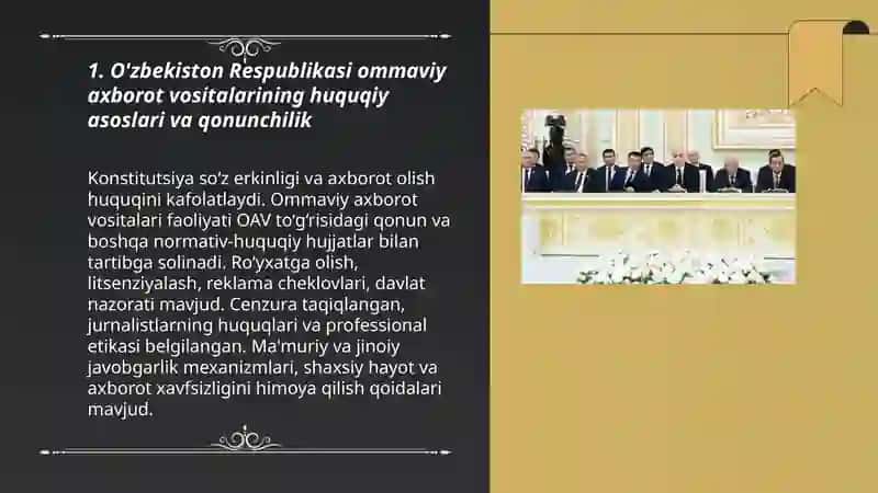 O'zbekiston Respublikasining ommaviy axborot vositalarini faoliyati 3