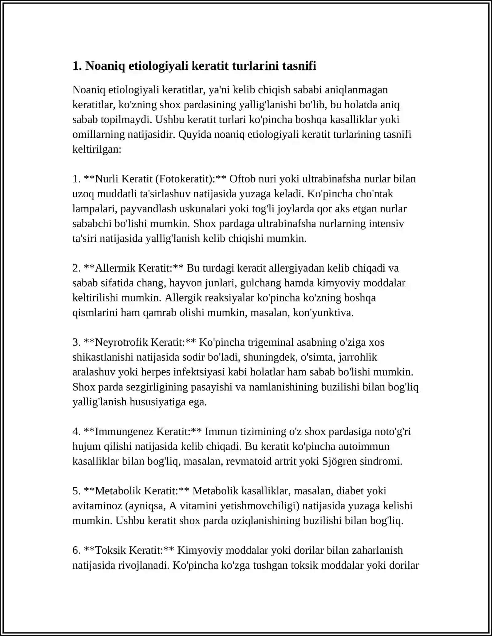 NOANIQ ETIOLOGIYALI KERATIDLAR 3