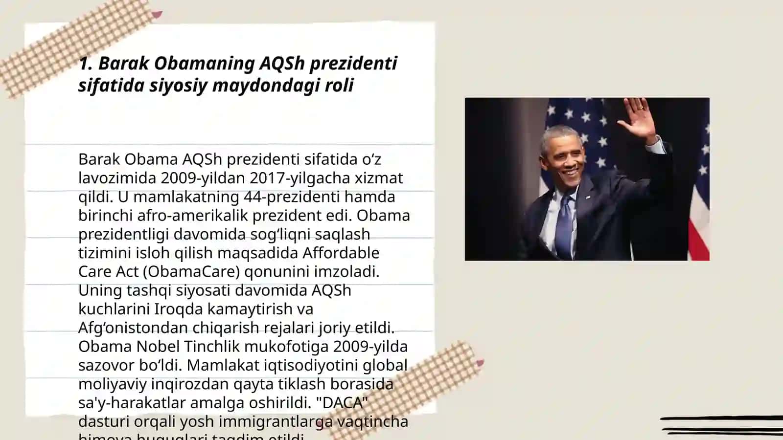 Siyosiy maydonda Obamaning oʻrni 3