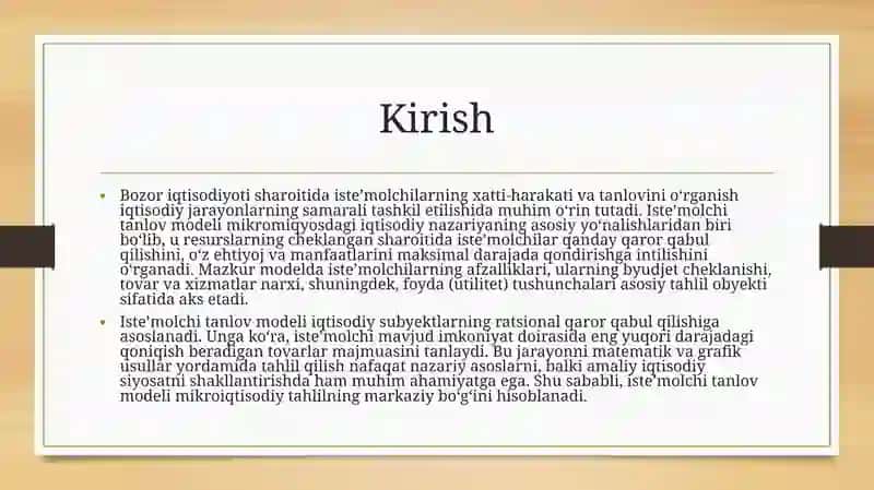 ISTE’MOLCHI TANLOV MODELI 3