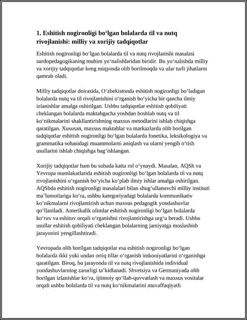SURDOPEDAGOGIKA. SURDOPEDAGOGIKAGA OID MILLIY VA XORIJIY ILMIY TADQIQOTLAR 3