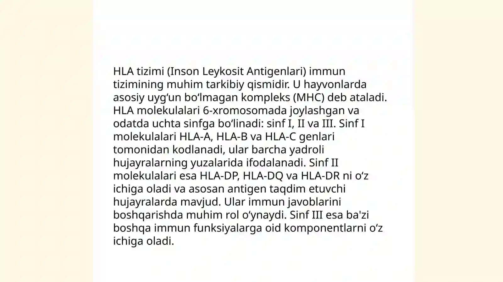 HLA- tizimi (MHC-tizimi). Komplement tizimi 3