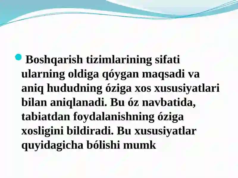 Tabiatdan foydalanishni boshqarish va uning muhofazasi 3