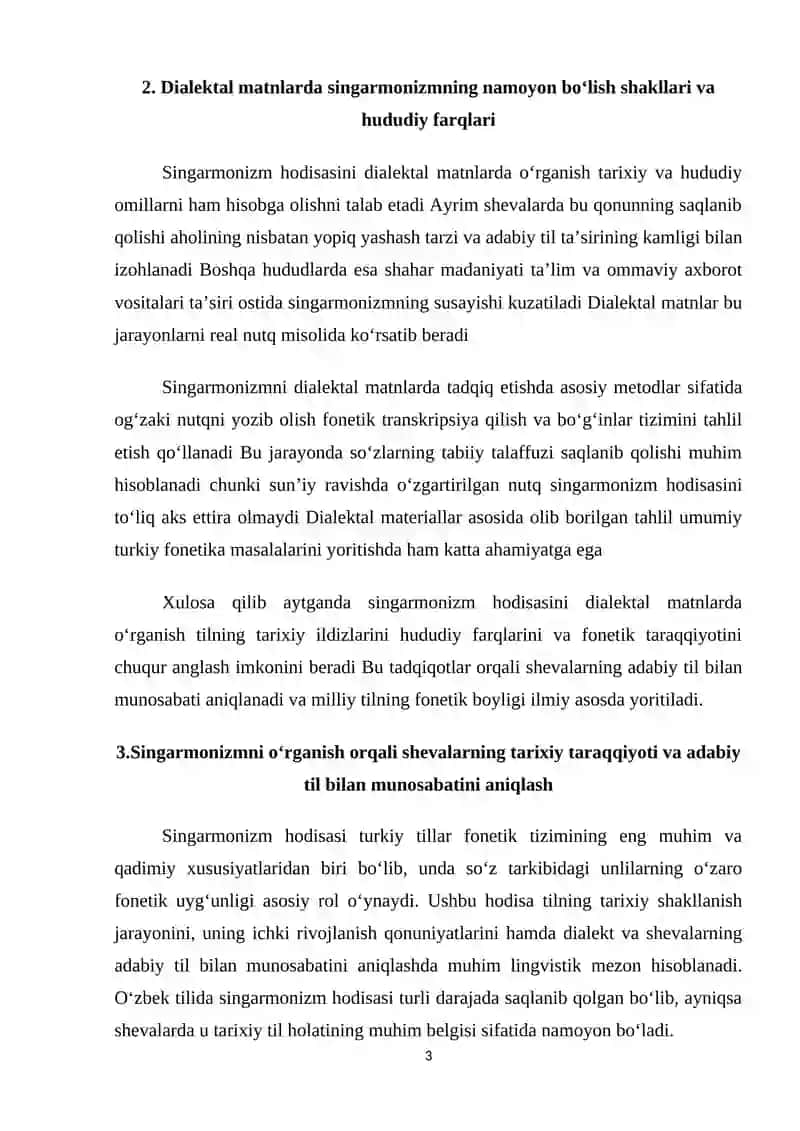 Singarmonizm hodisasini dialektal matnlarda o'rganilishi 3