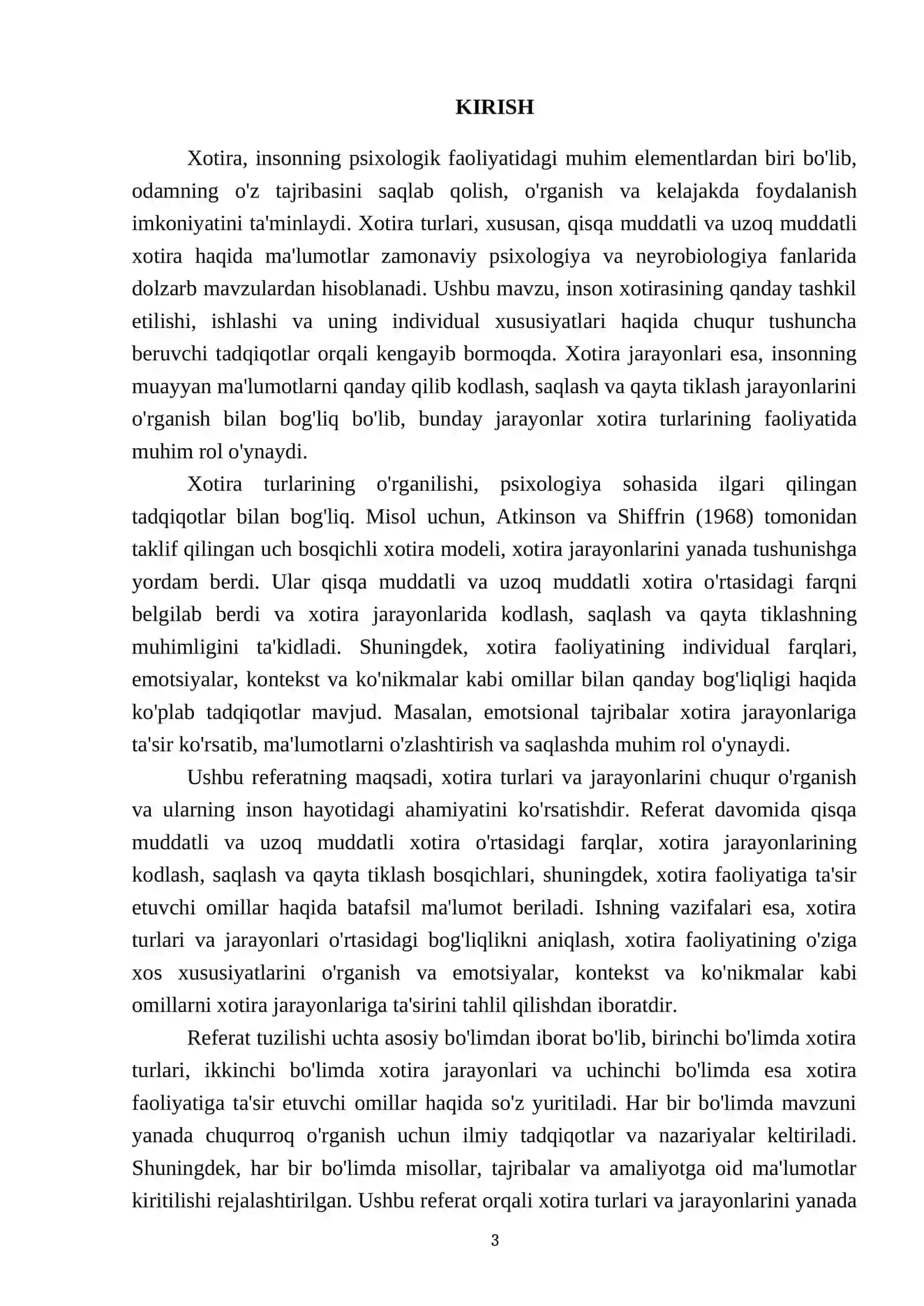 Xotira turlari va jarayonlari 3