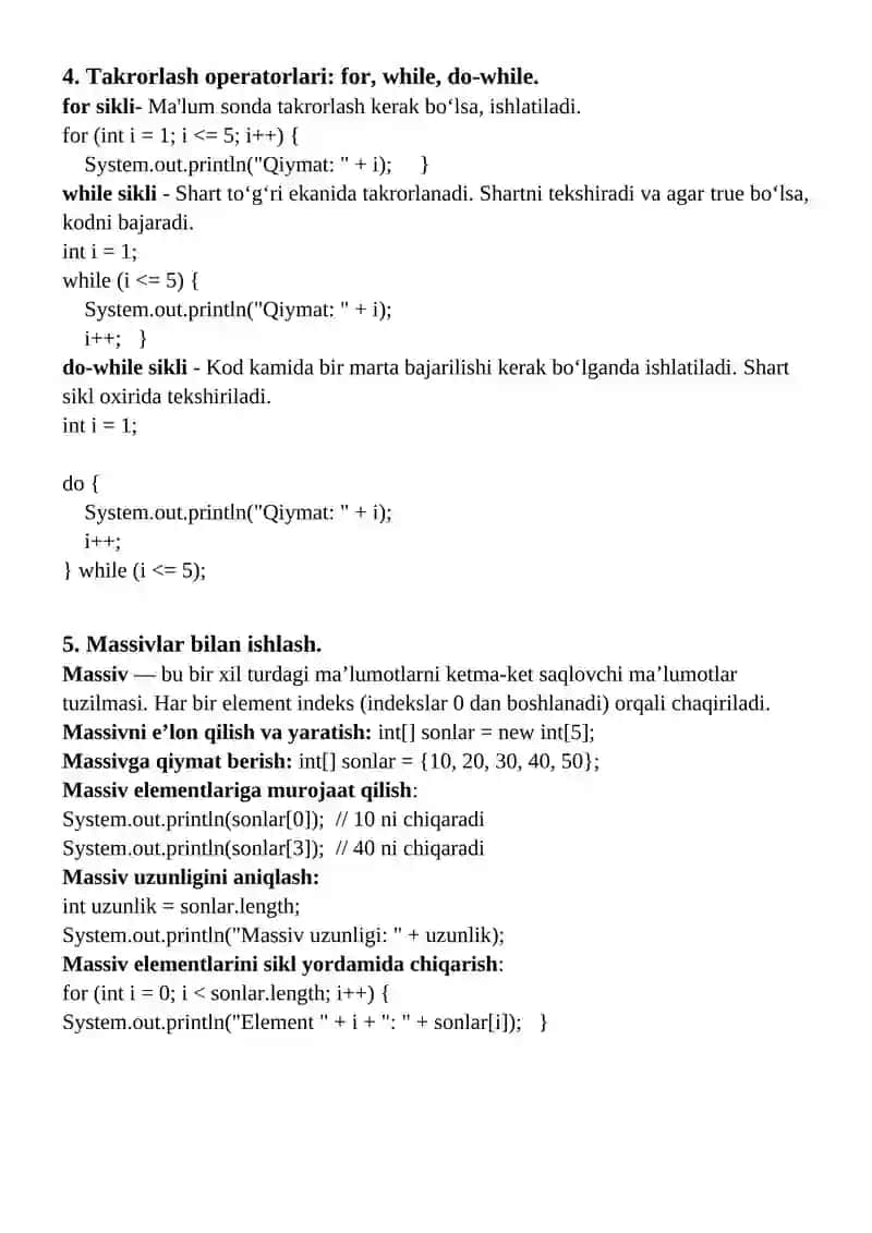 Java dasturlash tiliga kirish 3