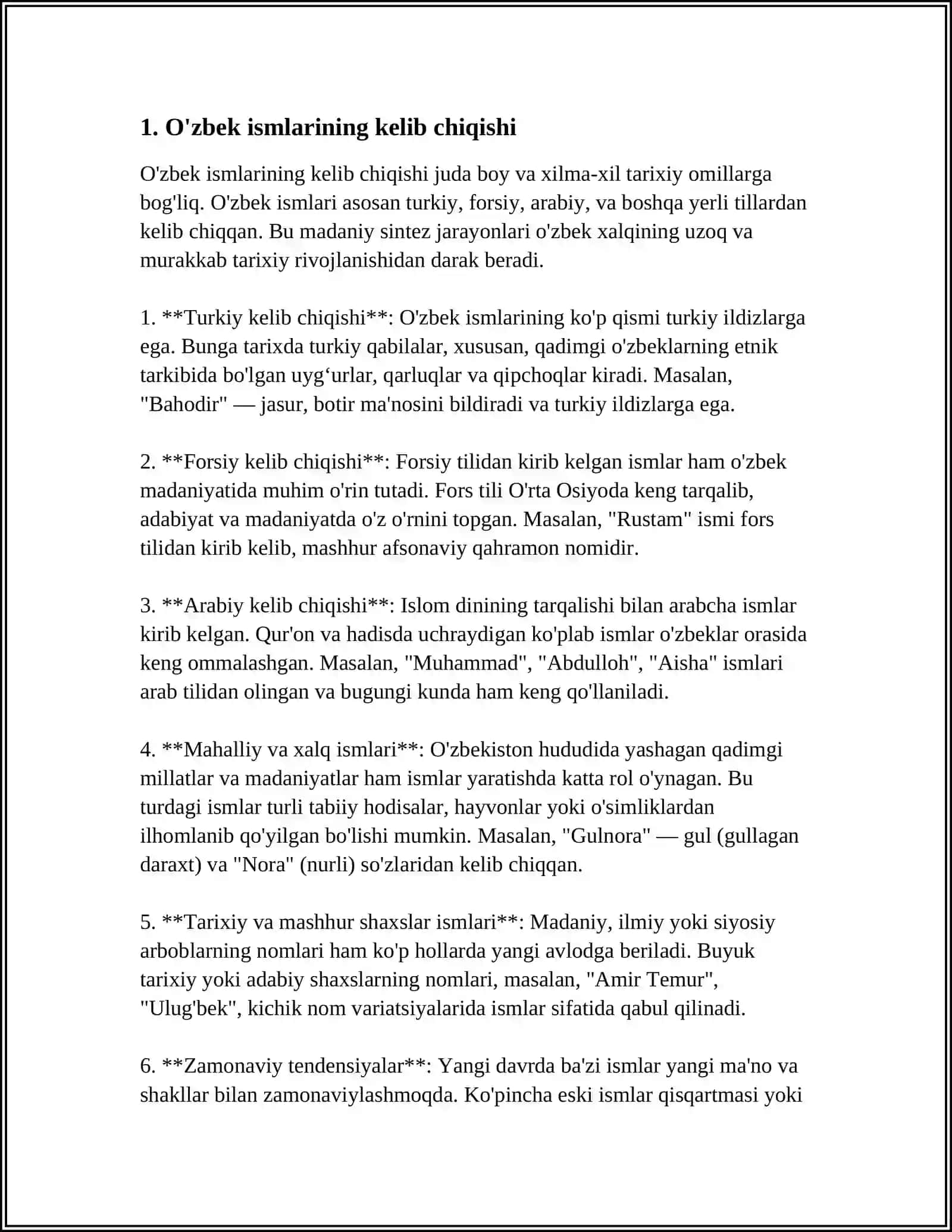 O‘ZBEK ISMLARI LUG‘ATI USTIDA ISHLASH 3