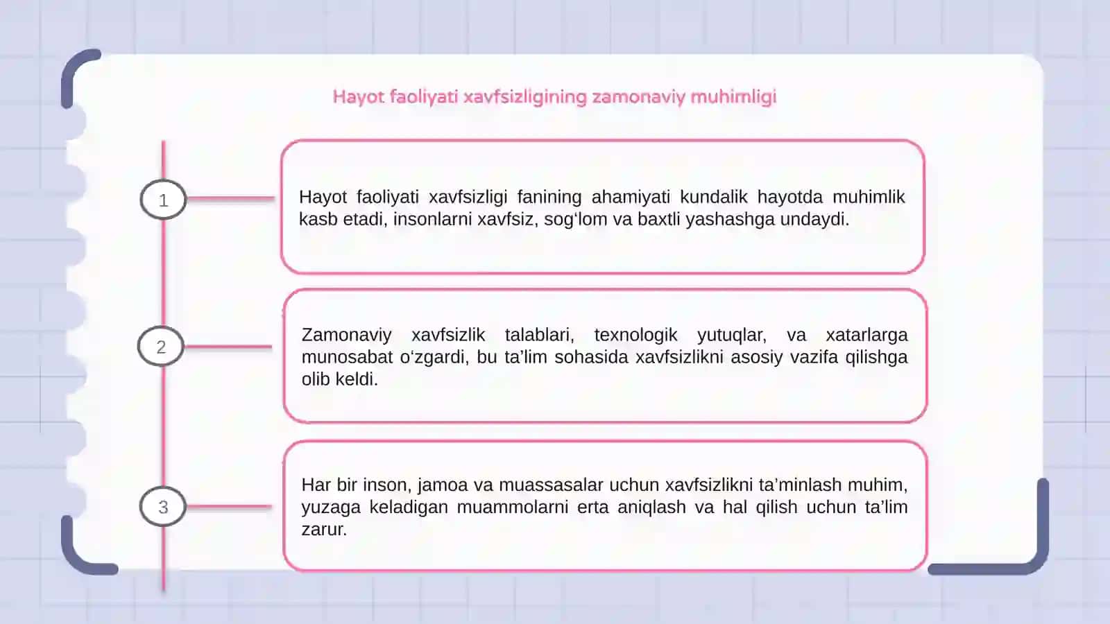 Hayot faoliyati xavfsizligi fanining ahamiyati 3