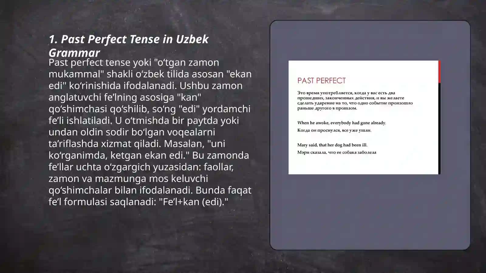Past Perfect Tense in Uzbek Grammar 3