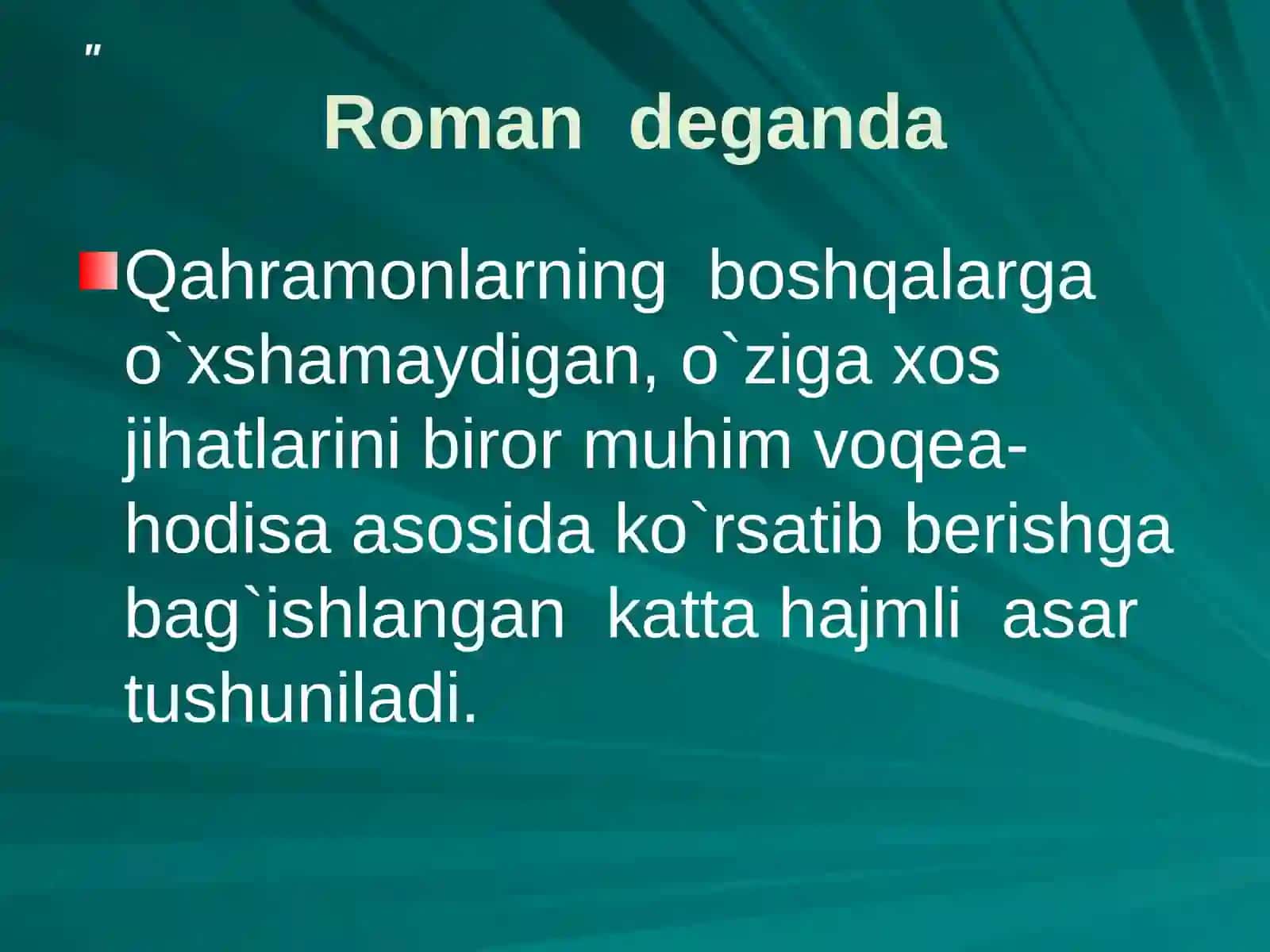 NAZARIY MA’LUMOT ROMAN JANRI 3
