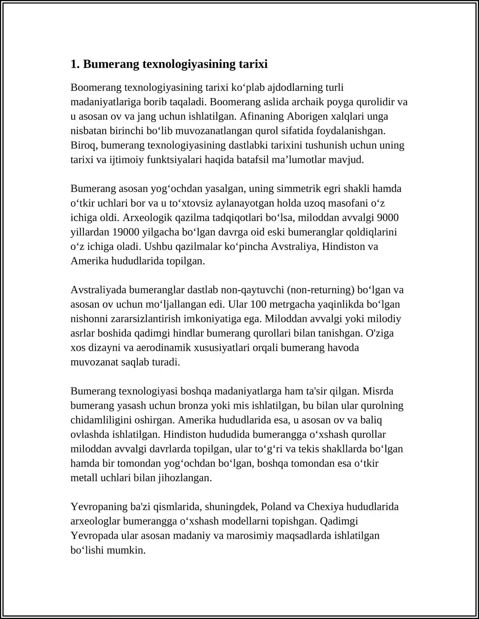 BUMERANG TEXNOLOGIYASI 3