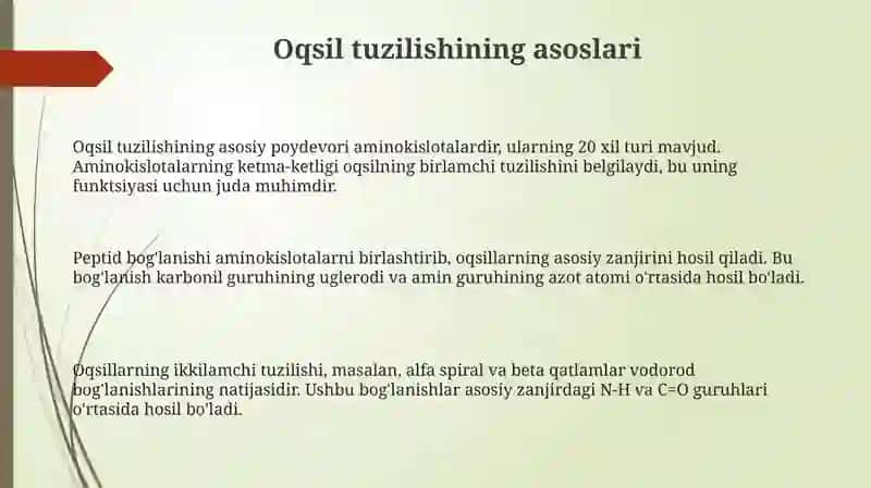 Oqsillar strukturasi 3