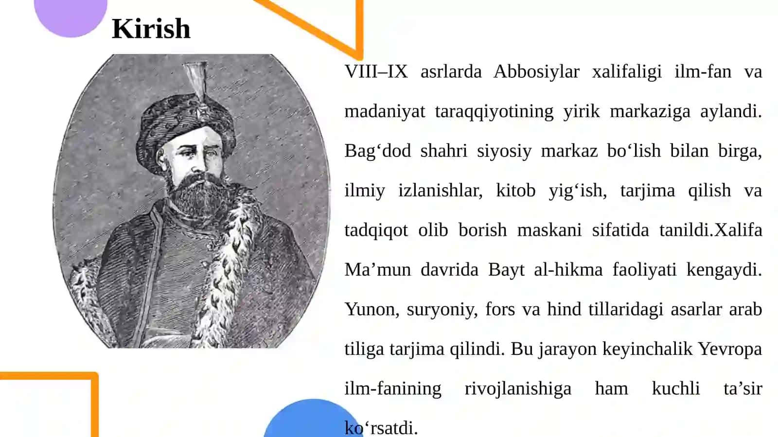 XALIFA MA’MUN DAVRIDA BAYT AL-HIKMA 3