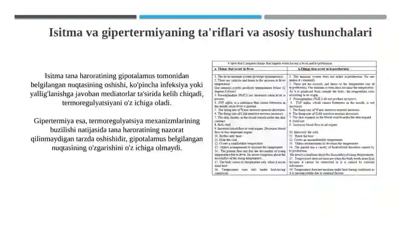 Isitmaning gipertermiyadan farqlovchi xossalari 3