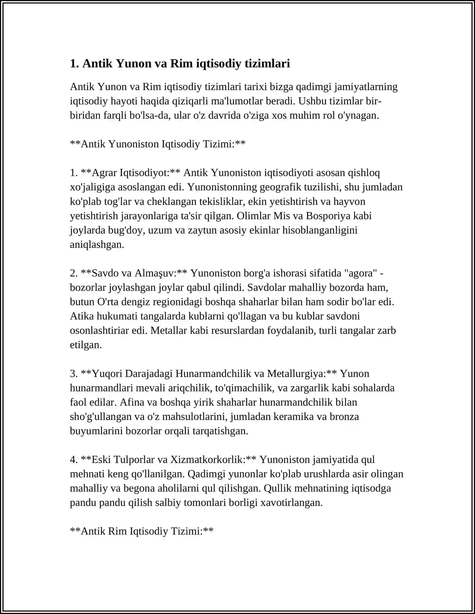 ANTIK DUNYO IQTISODIY QARASHLARI 3