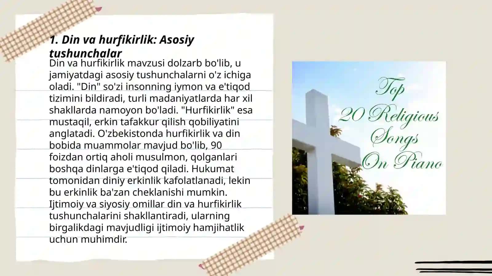 Din va hurfikirlik mavzusida prizintatsiya 3