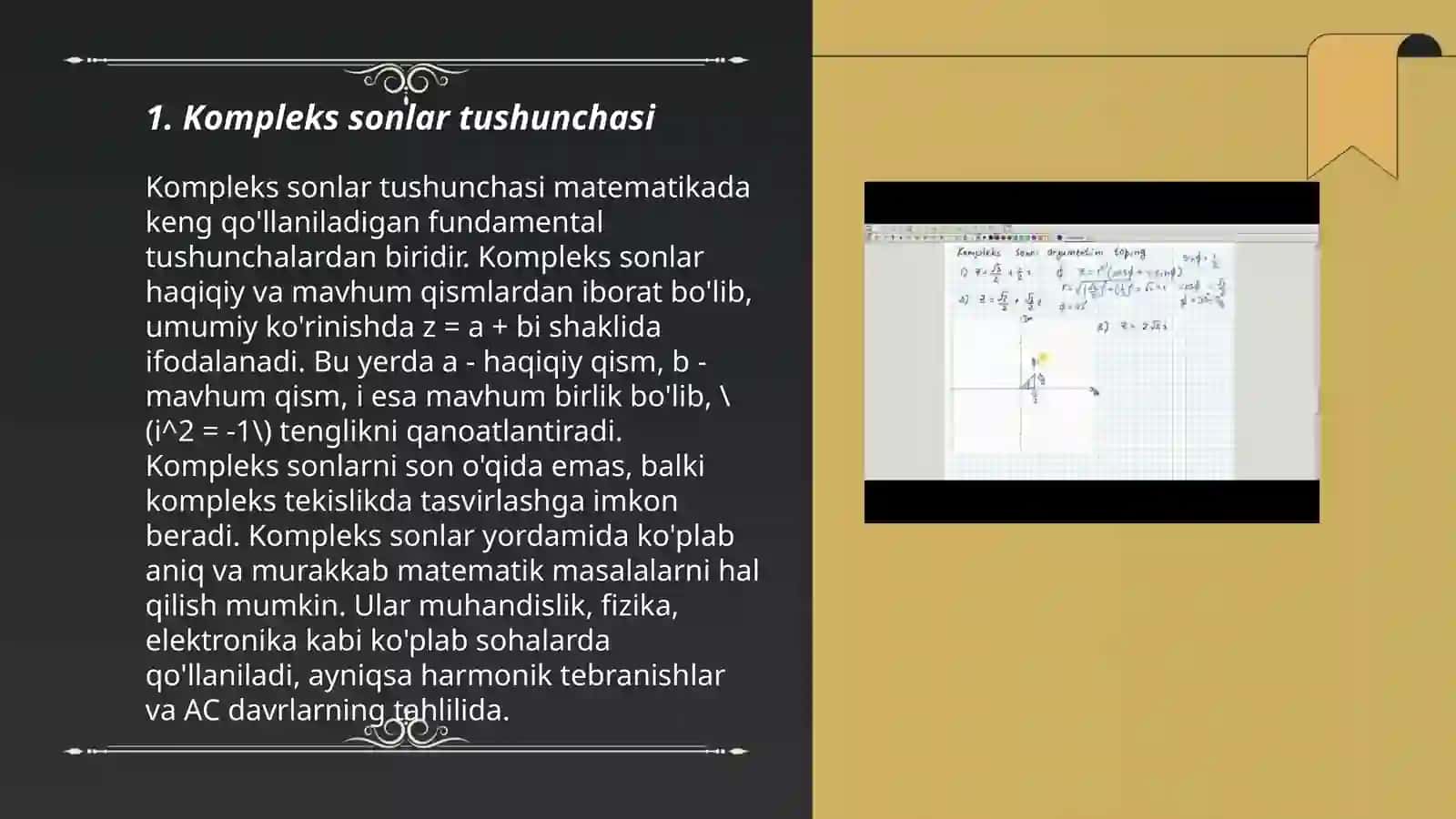 Kompleks sonlar va ular ustida amallar 3