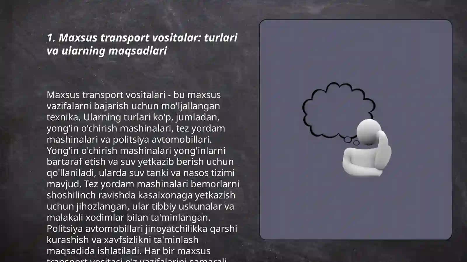 Maxsus transport vositalar vazifalar 3
