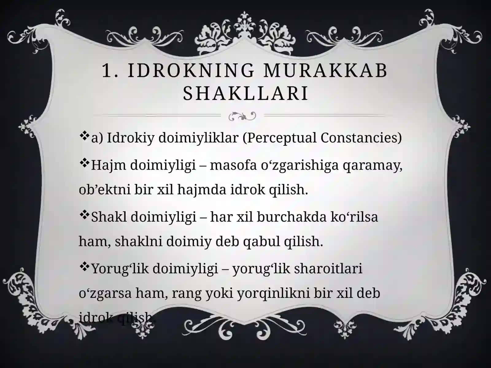 Idroknig murakkab shakllari va ularning o'rganish metodlari 3