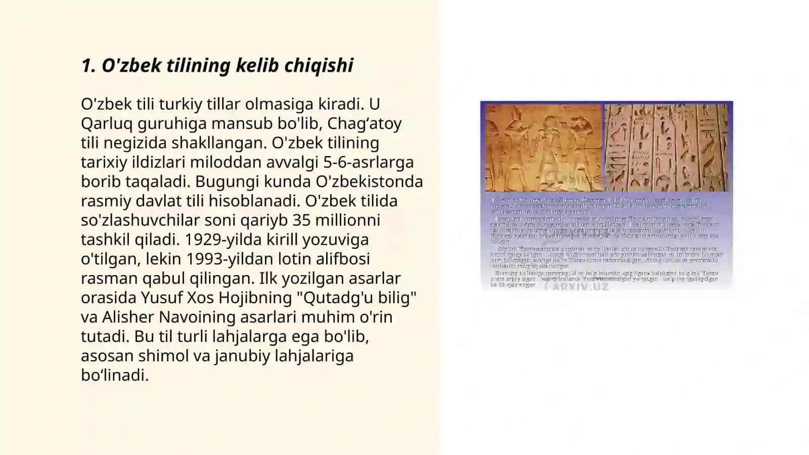 O'zbek tili va yozuvi tarixi 3