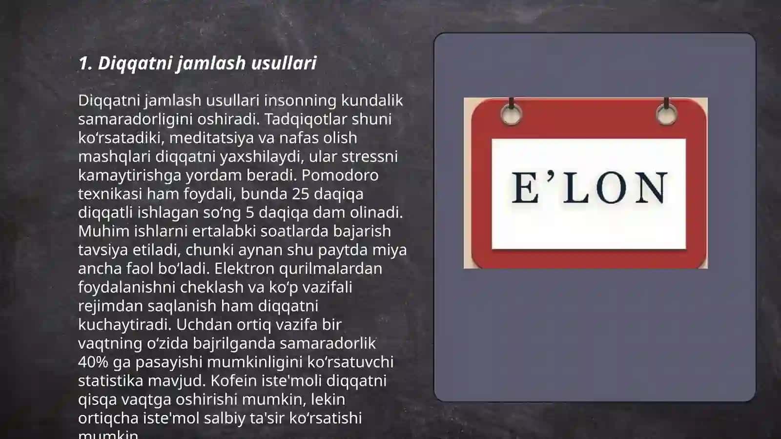 Diqqatni jamlash usullari 3