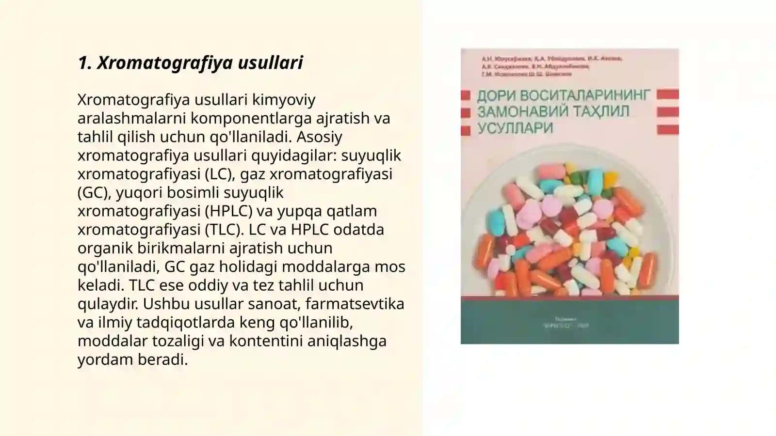 Dori vositalarining miqdorini aniqlashning zamonaviy tahlil usullari 3
