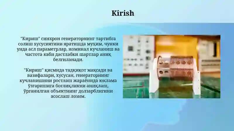 Sinxron generatorning rostlash xarakteristikasini qurish 3