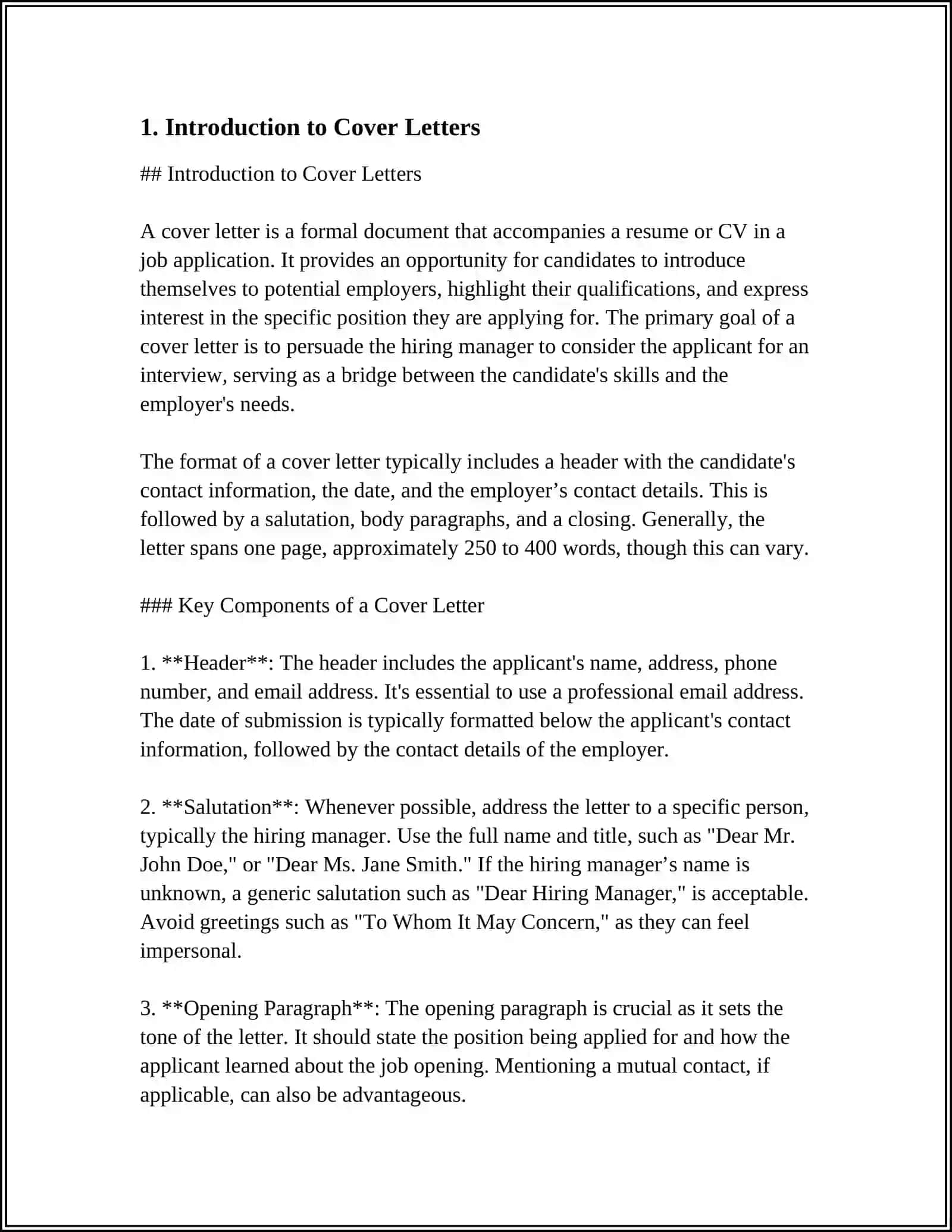 A COVER LETTER 3