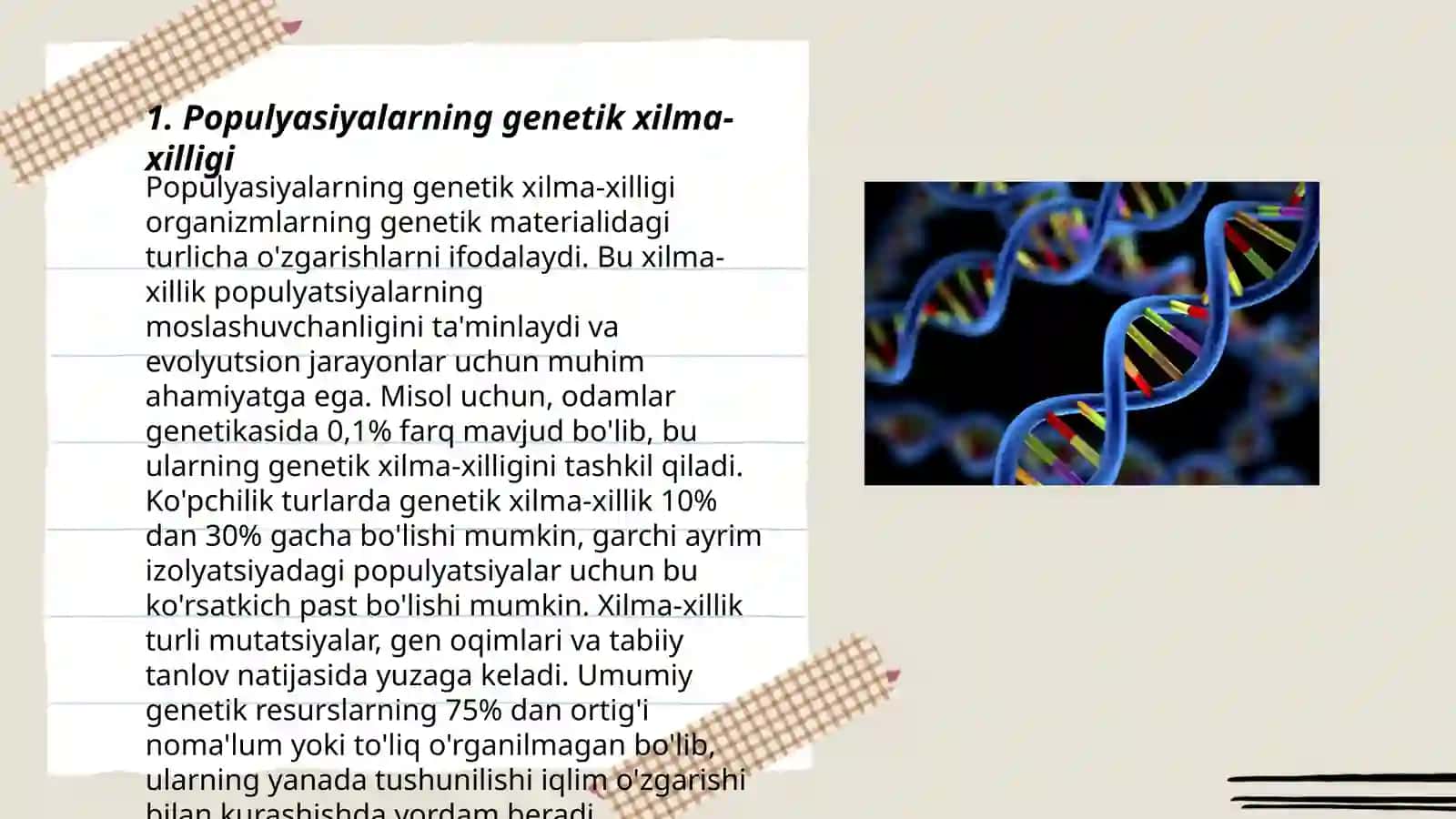 Populyasiyalarning genetik geterogenligi 3