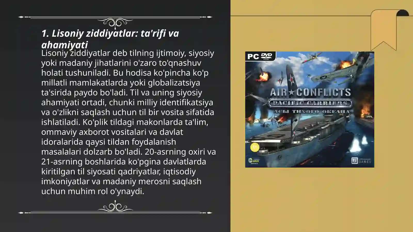 Lisoniy ziddiyatlar. Lisoniy tasnif va uning turlari 3