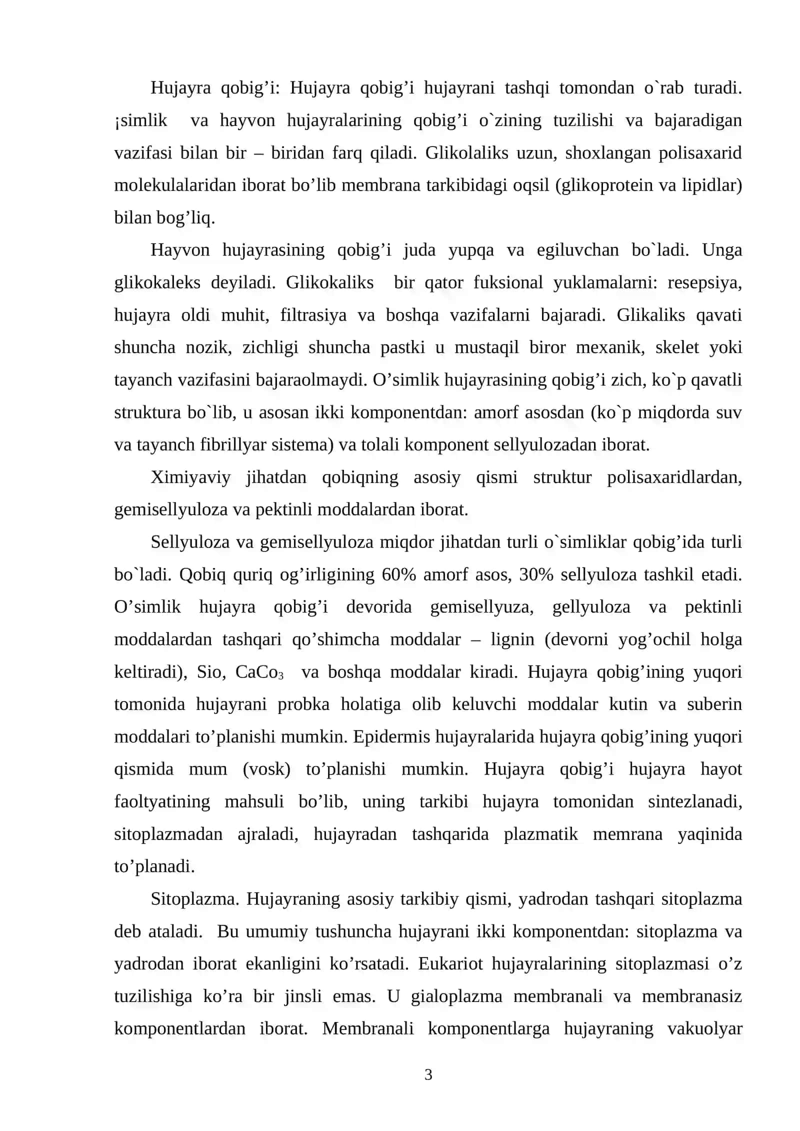 Eukariot organizmlarning hujayra tuzilishi 3