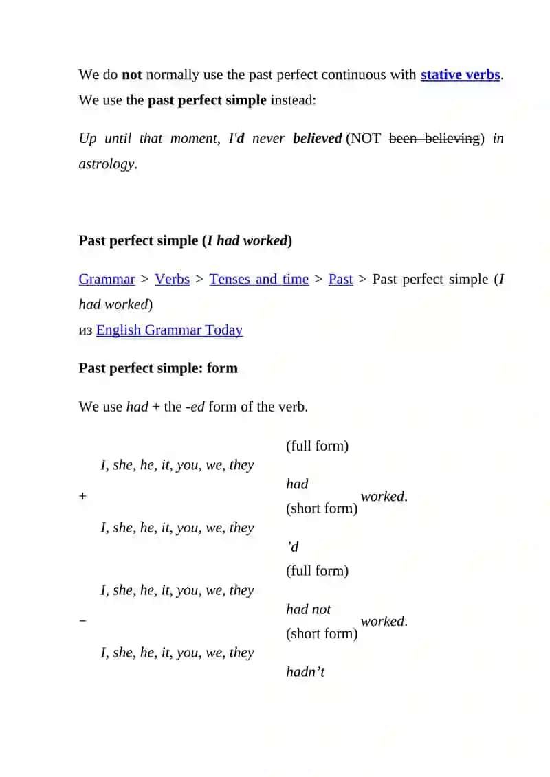 Past perfect continuous 3