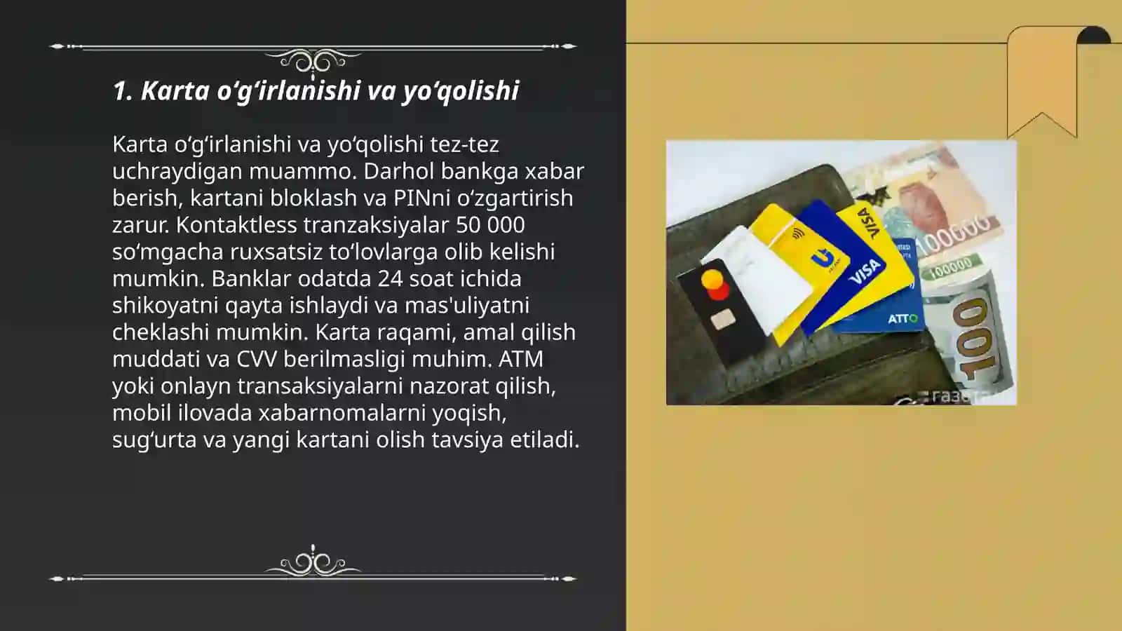 Bank plastik kartalarda foydalanishdagi muammolar 3