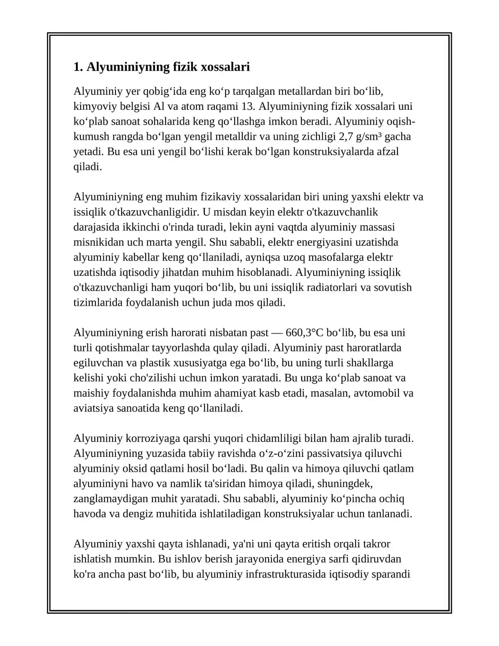 REFERAT ALYUMNIY XOSSALARI 3