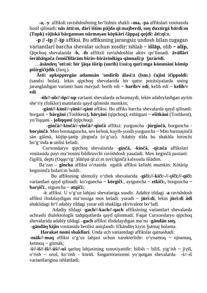 OʻZBEK SHEVALARIDAGI FEʻLLARNING XUSUSIYATLARI 3