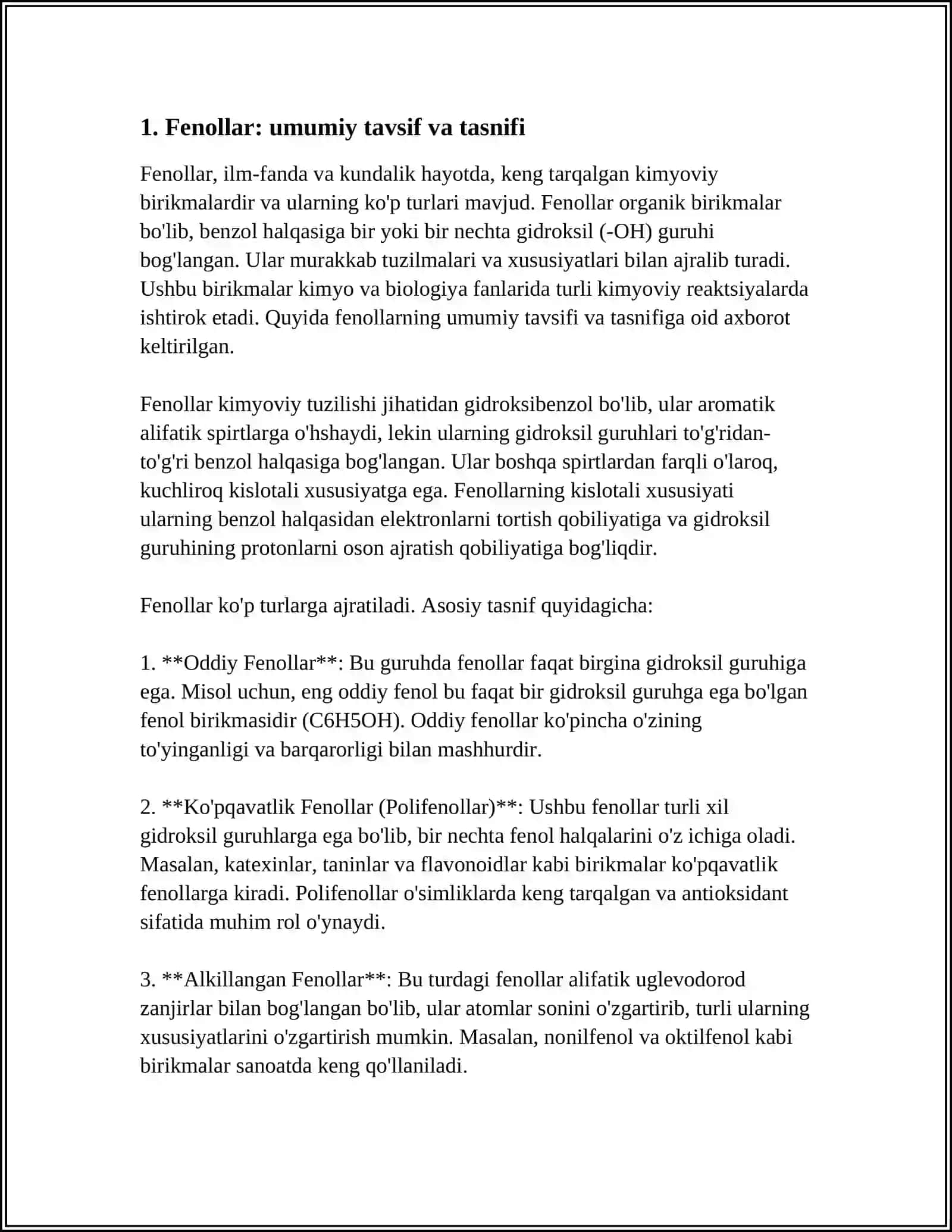 FENOLLAR, PARAAMINOFENOLLAR VA ULARNING HOSILARI TAHLILI 3