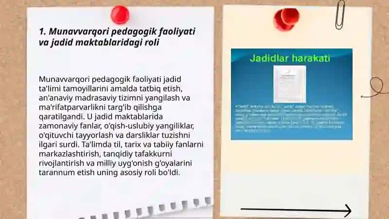 Munavvarqori pedagogik faoliyati va jadid maktablaridagi roli 3
