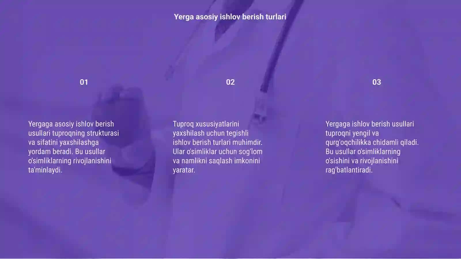 Yerga asosiy ishlov berish usullari 3