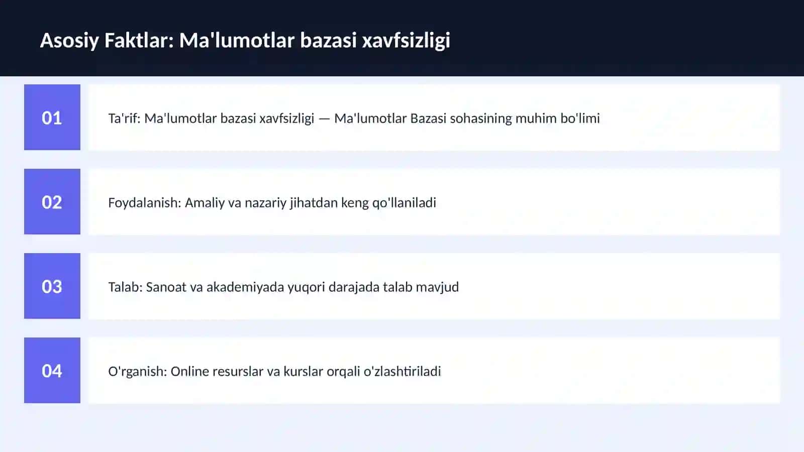 Ma'lumotlar bazasi xavfsizligi 3