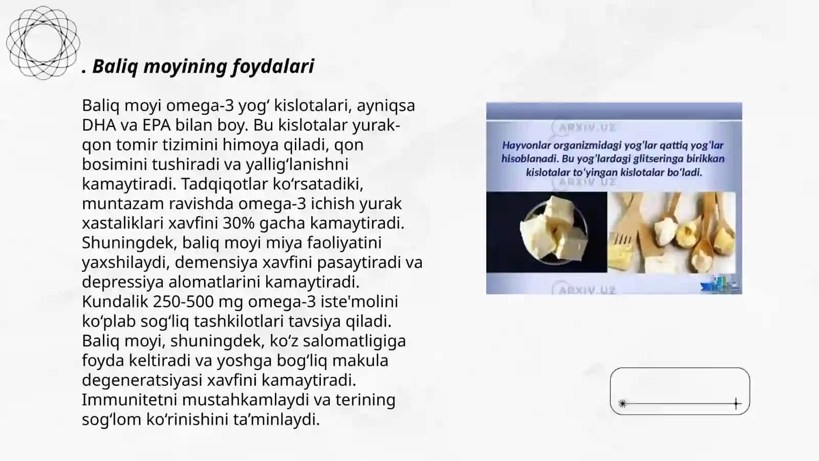 Hayvonlardan olinadigan yoĝlar: baliq moyi 3