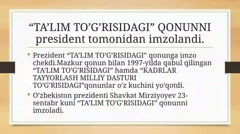 TA’LIM TO’G’RISIDAGI QONUNI 3