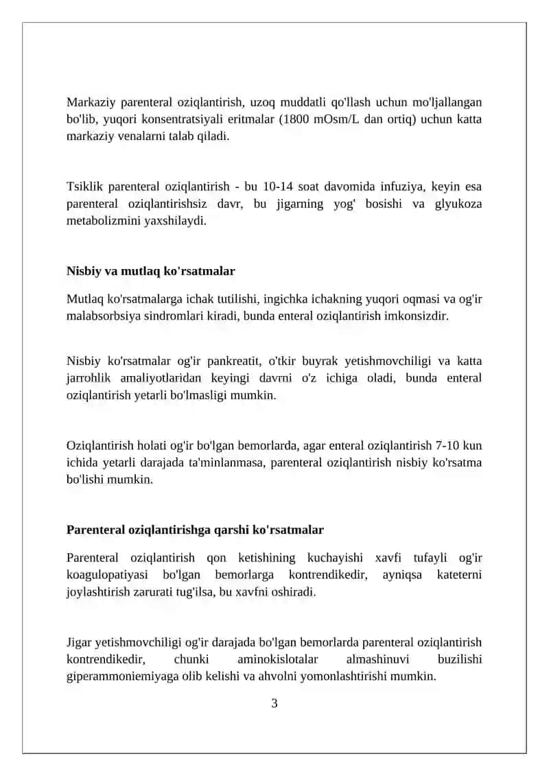 Parenteral oziqlantirishga ko‘rsatma 3