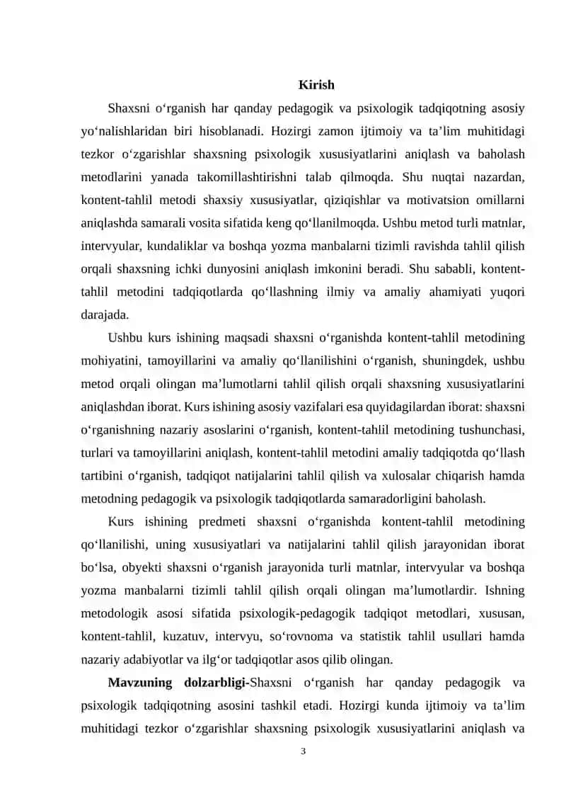 SHAXSNI O'RGANISHNING KONTENT-TAHLILI METODI. 3